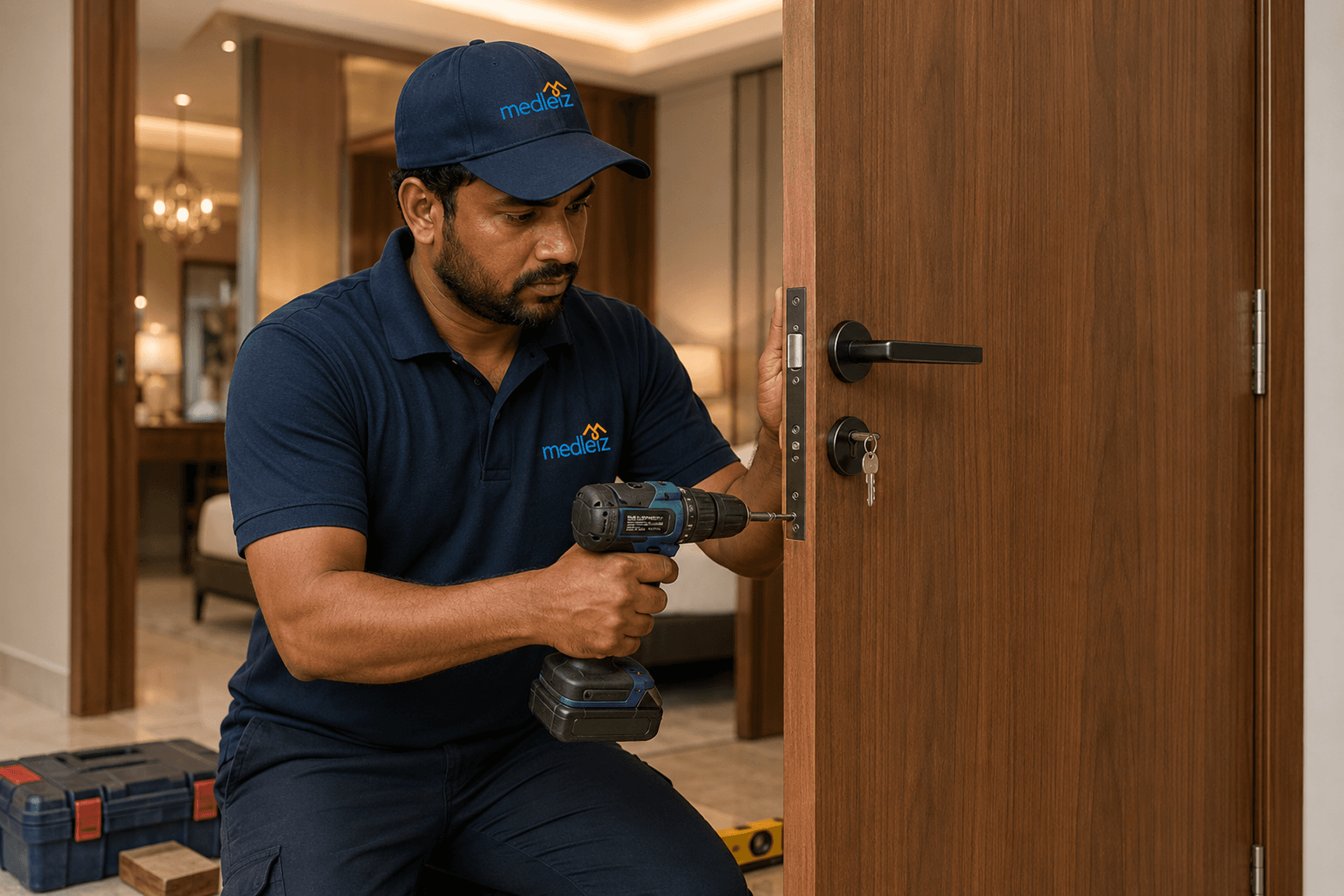 Flush doors fixing work