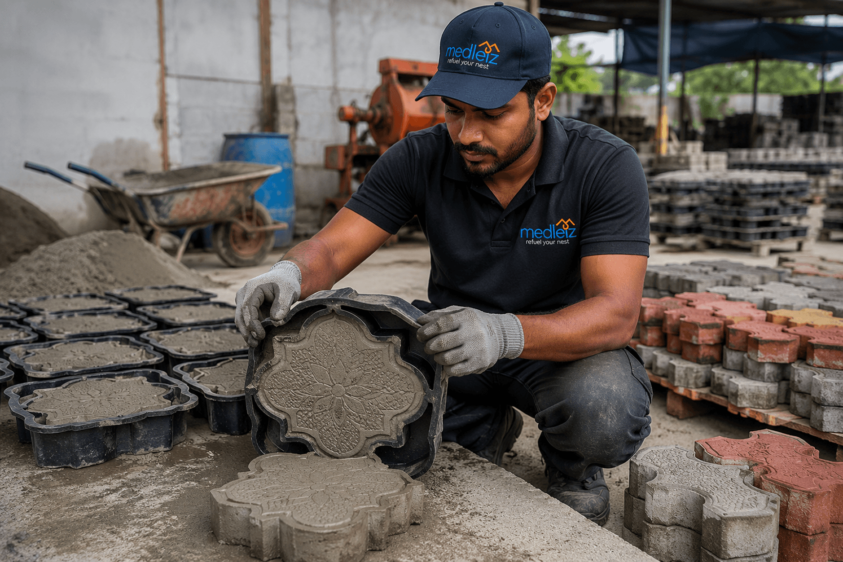 Rubber mould pavers