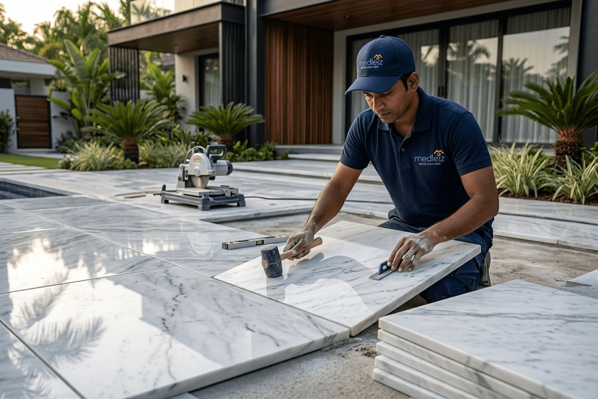 Marble pavers