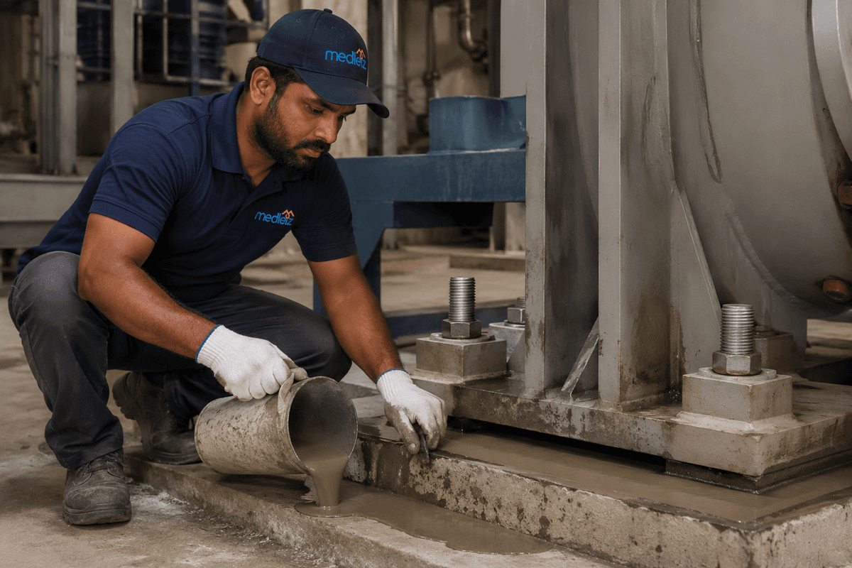 Non shrink grouting work