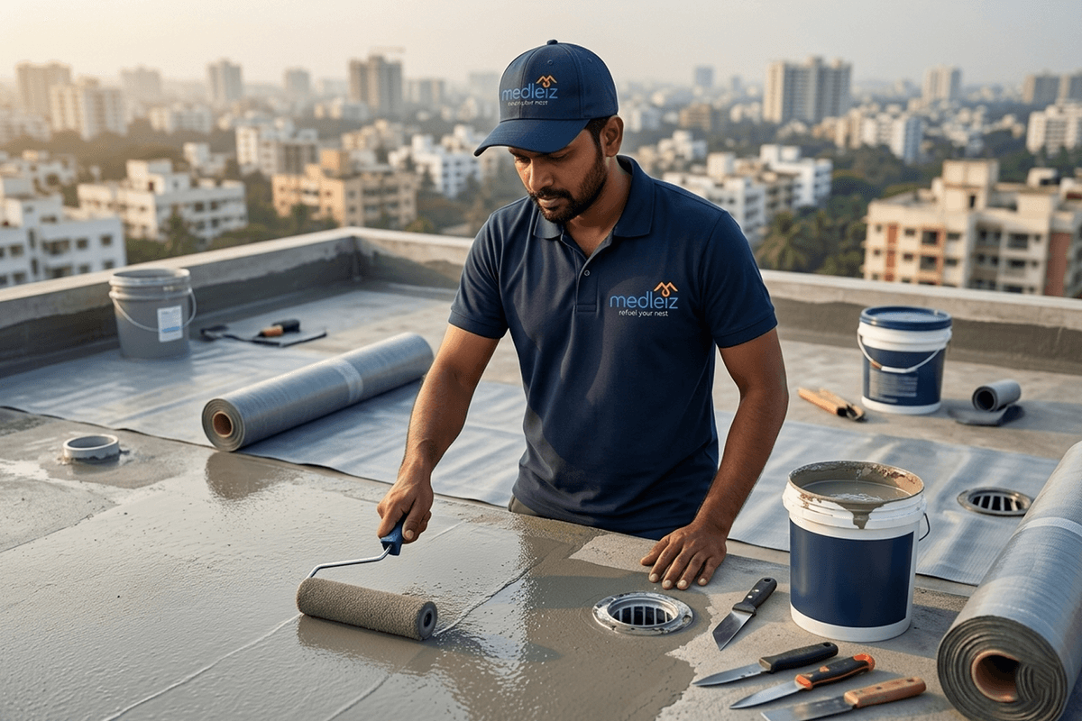 Terrace floor waterproofing