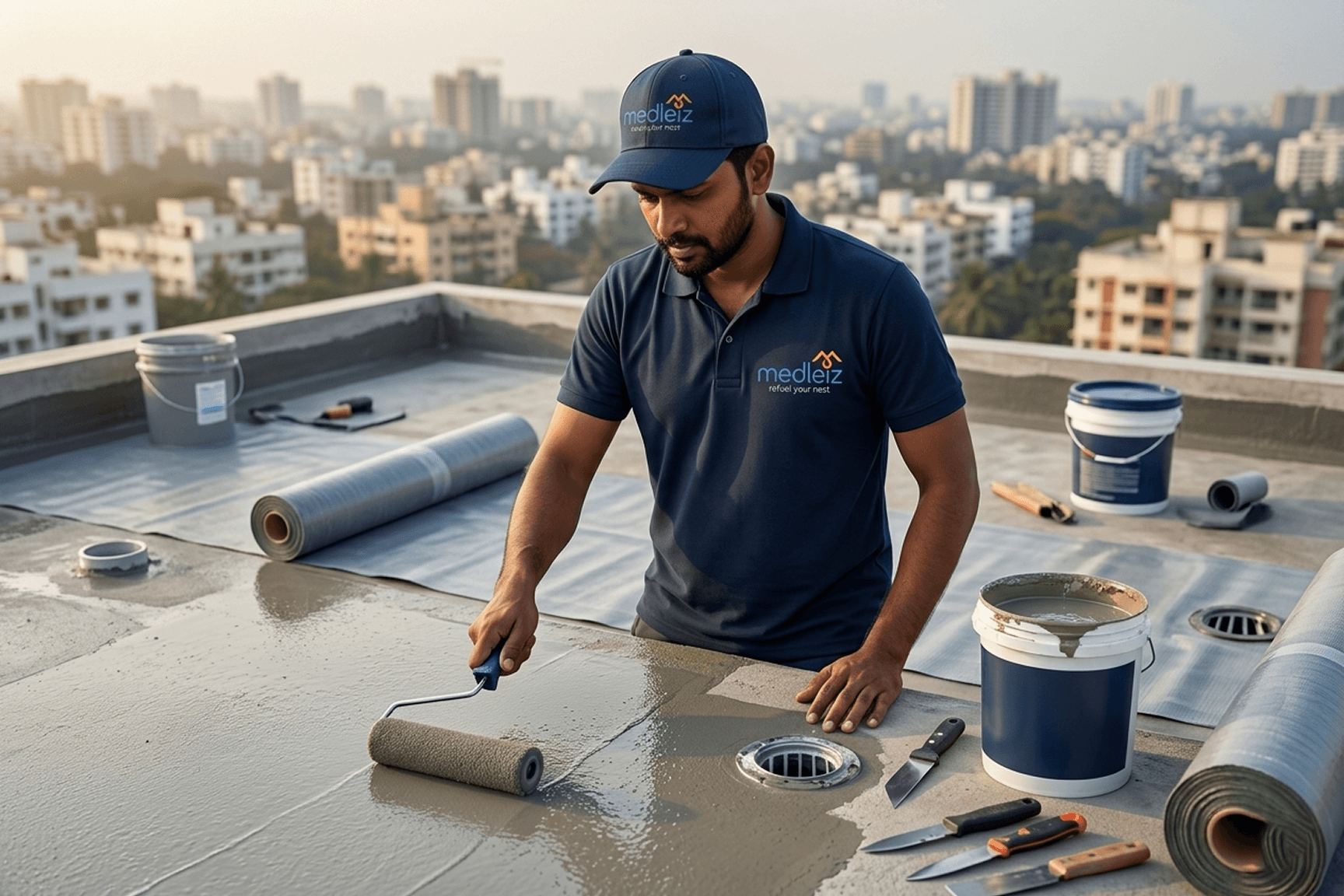 Terrace floor waterproofing