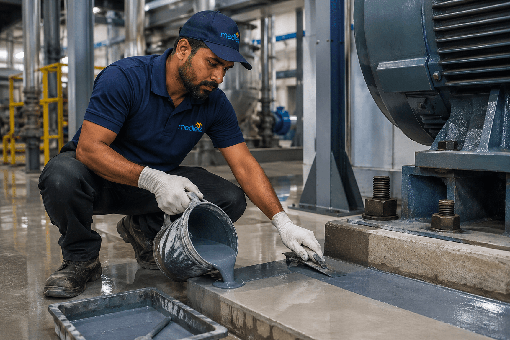 Resin grouting work