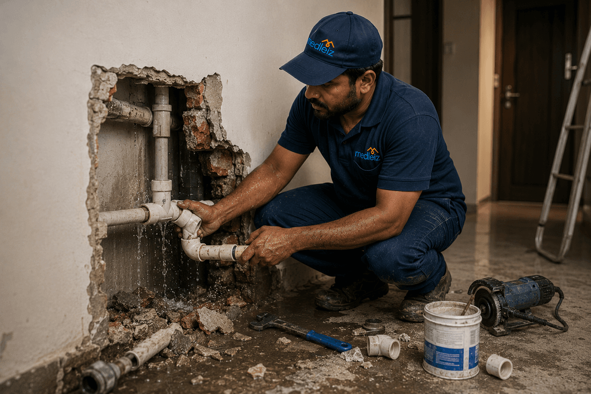 Concealed pipeline burst