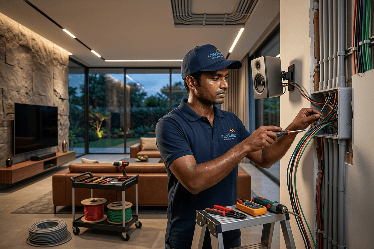 Speaker conduit, wiring & installation work
