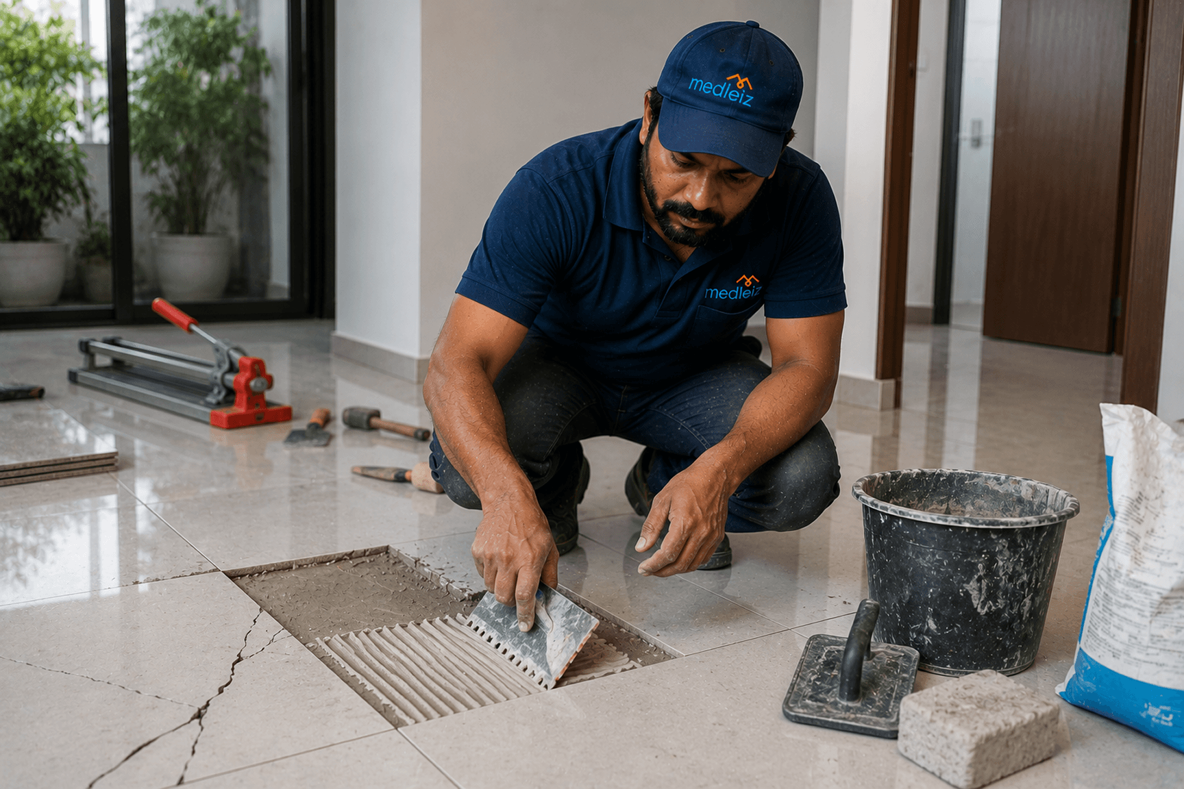 Tiles crack rectifications work