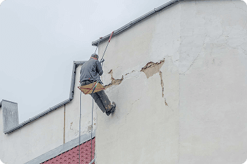 External wall cracks work