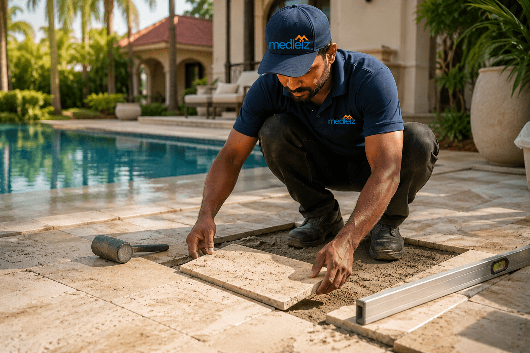 Travertine pavers