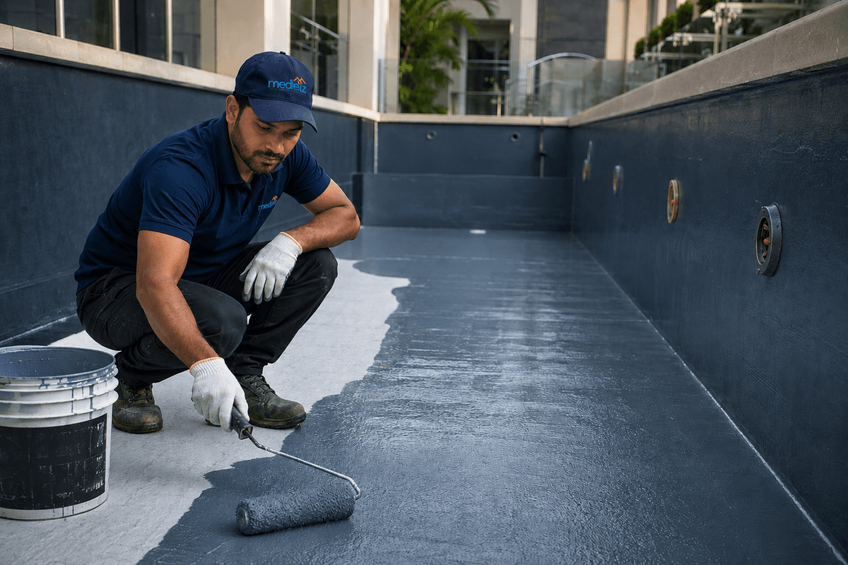 Swimming pool waterproofing