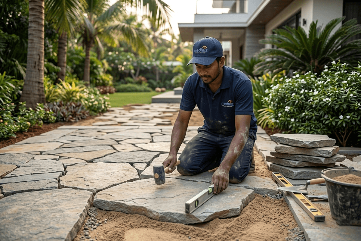 Flagstone pavers