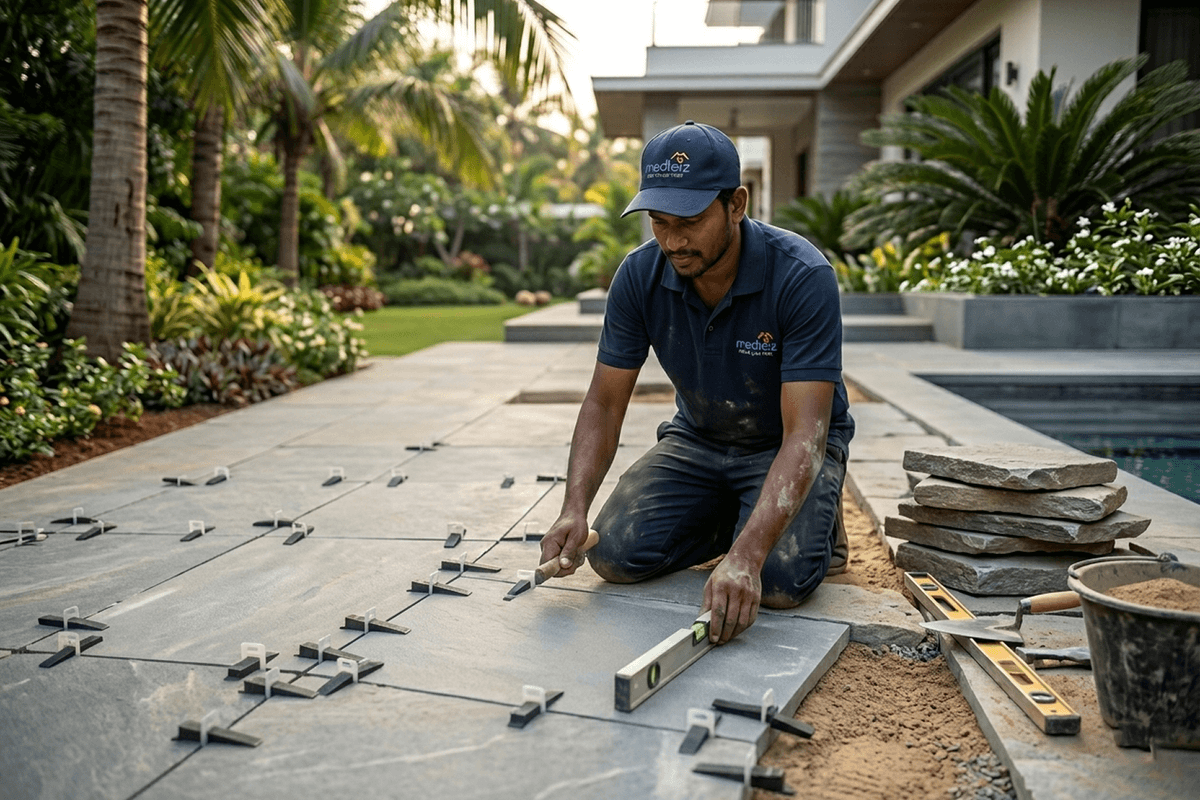 Bluestone porcelain pavers