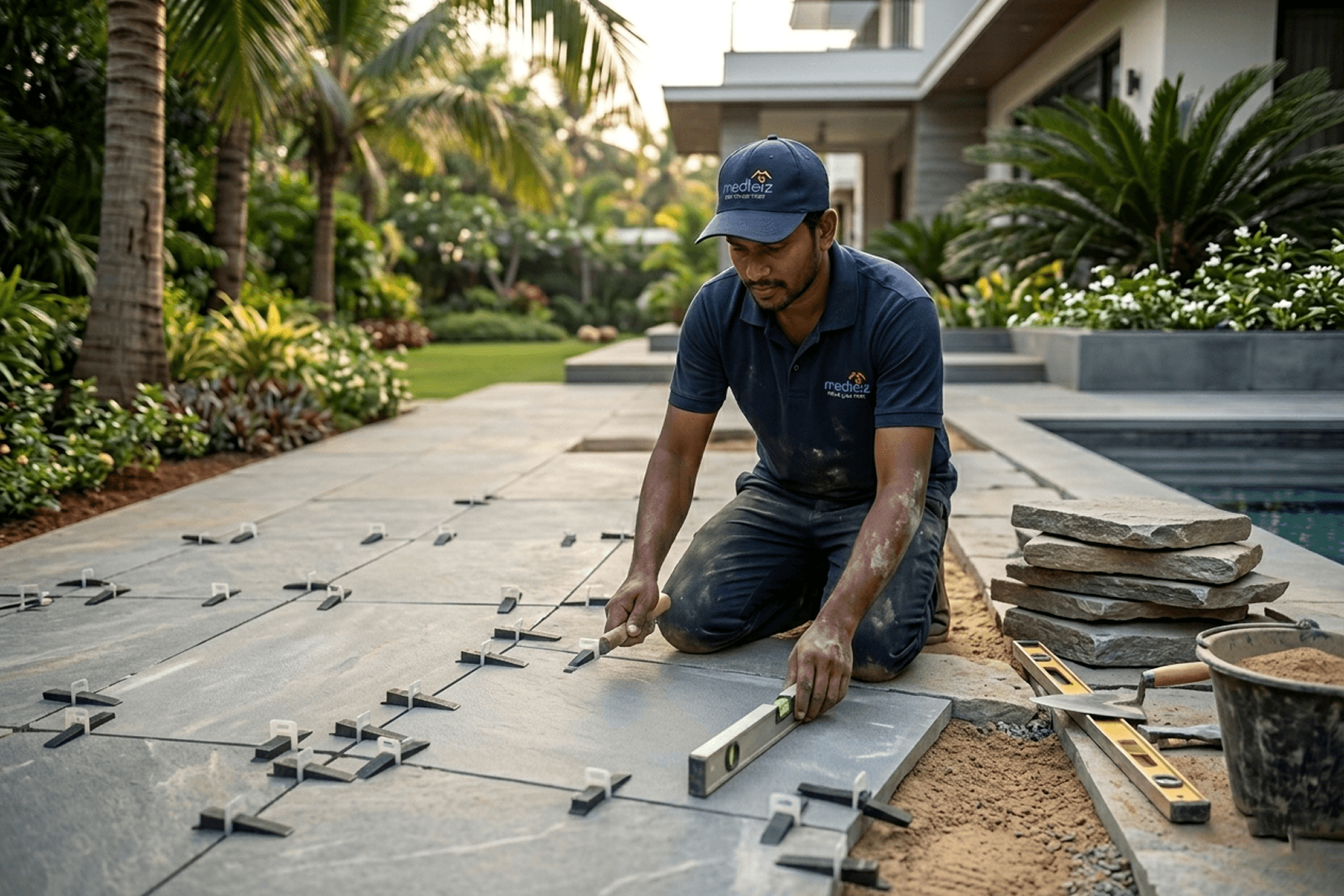 Bluestone porcelain pavers