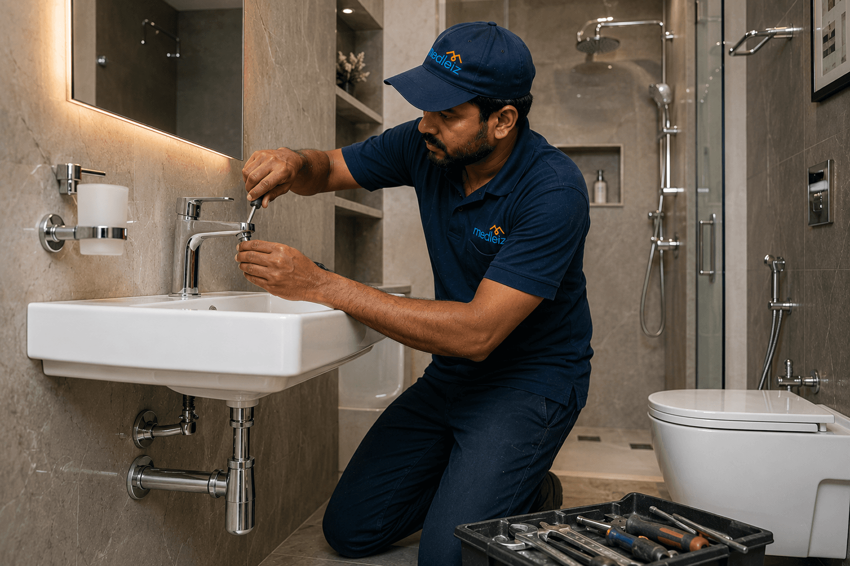 Sanitary & CP fittings installation per bathroom
