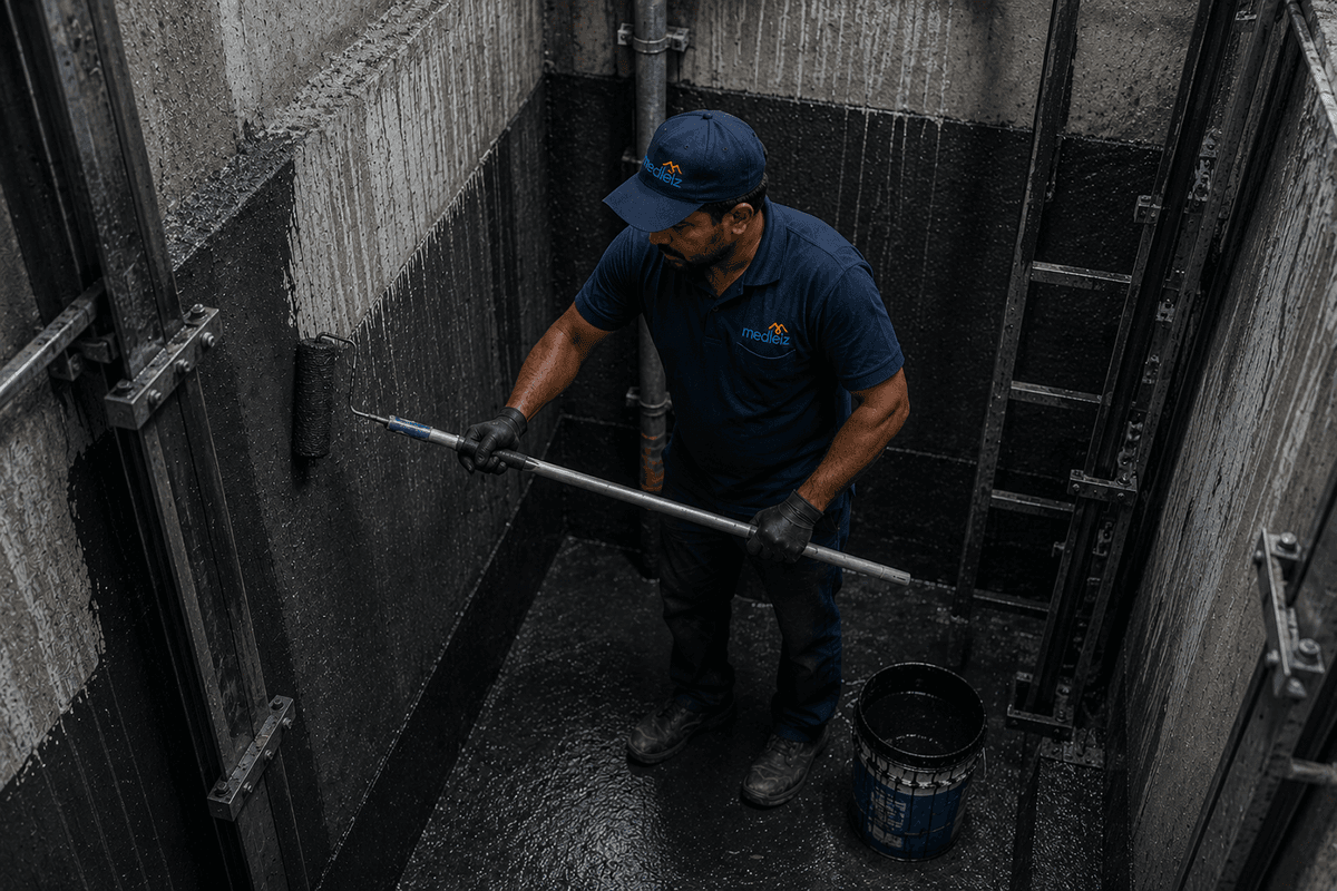 Lift pit waterproofing