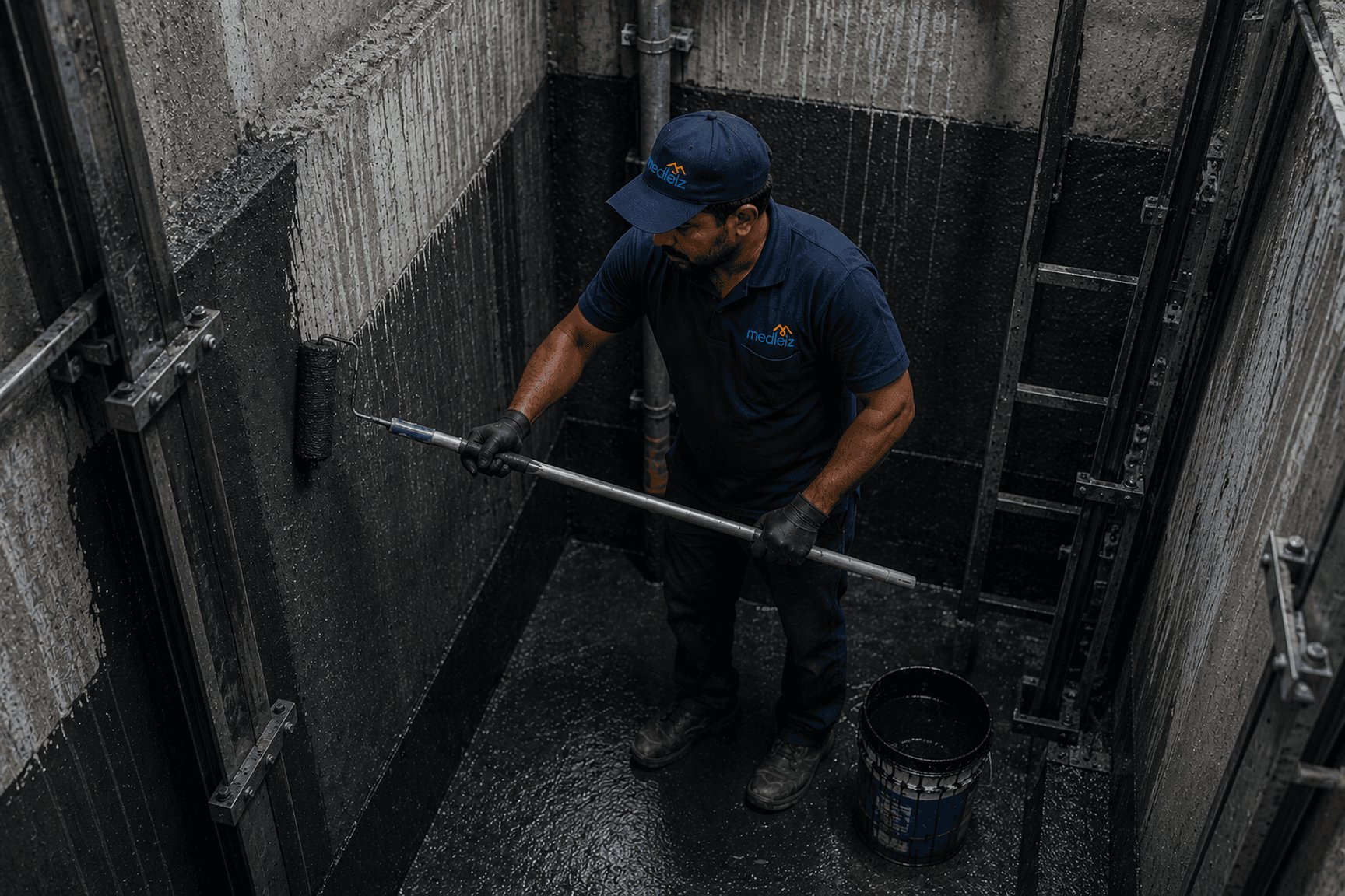Lift pit waterproofing