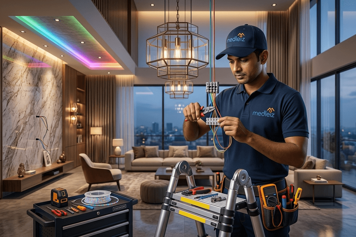 Decorative lights fixing work